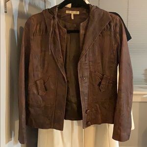 Brown leather jacket